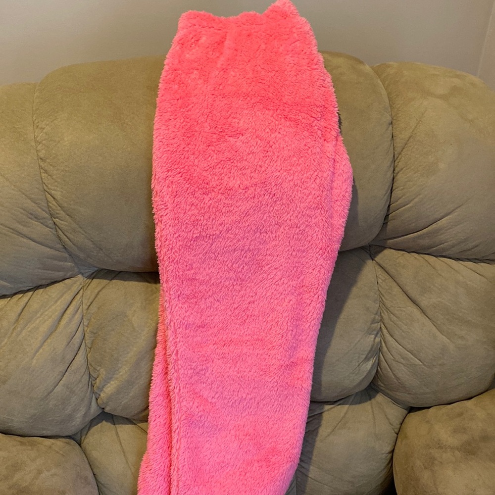 Fuzzy pink comfortable pants